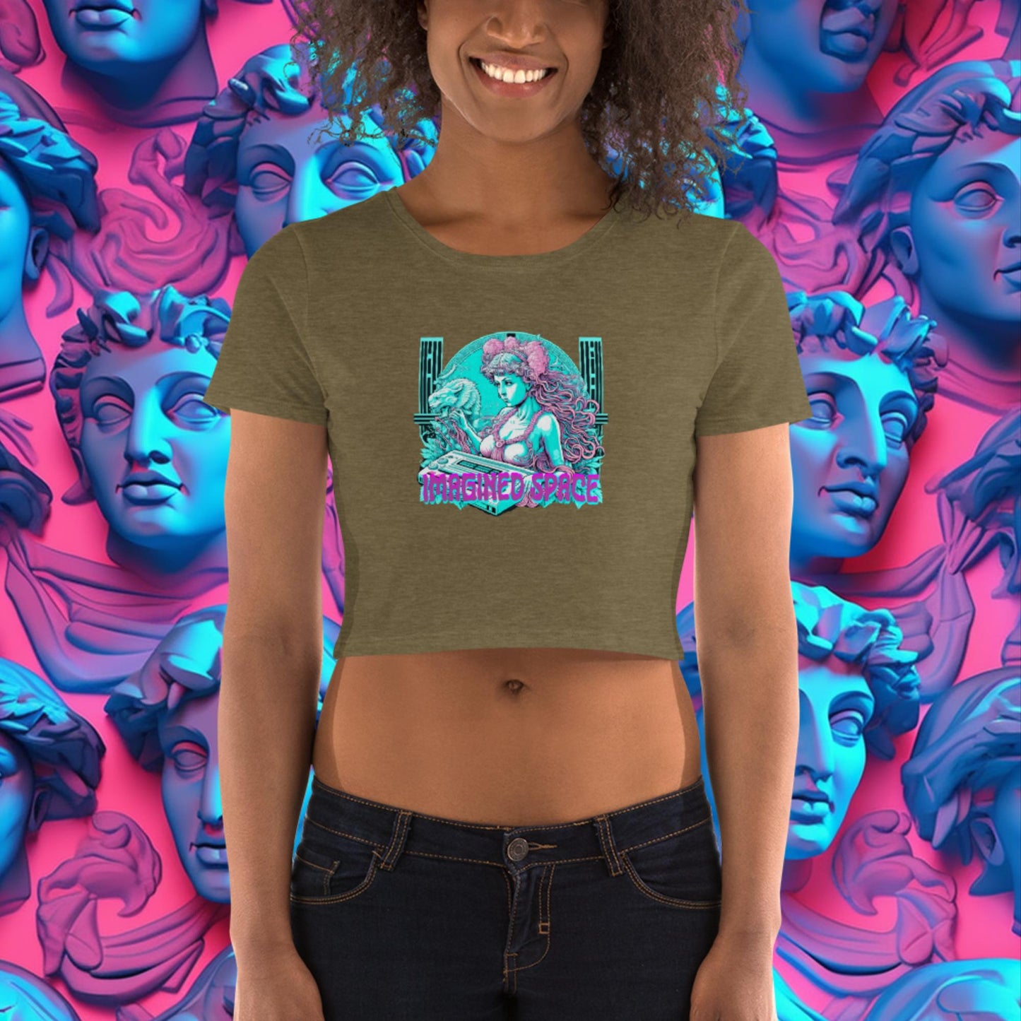 Synthwave Goddess Women’s Crop Tee